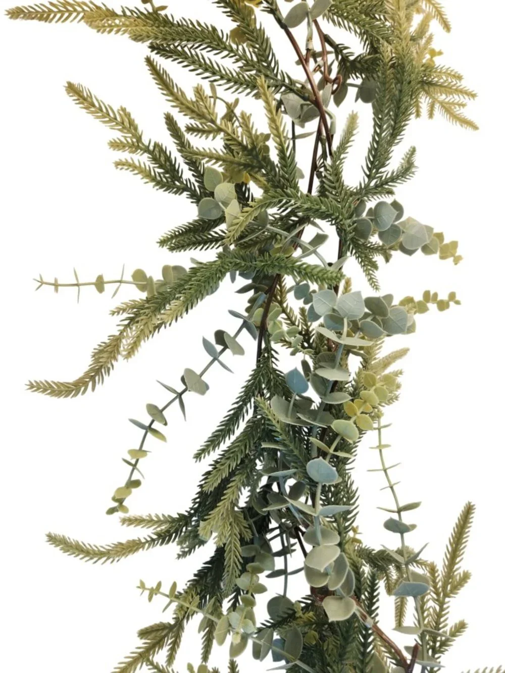 Norfolk Pine Garland, Eucalyptus Garland, Faux Christmas Garland, Mantel Garland